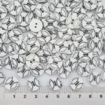 دکمه پیراهنی سوراخ دار فشن 20 کد 2064 سفید مشکی