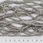 مهره کریستال تراش دار 4 طوسی خاکی مات